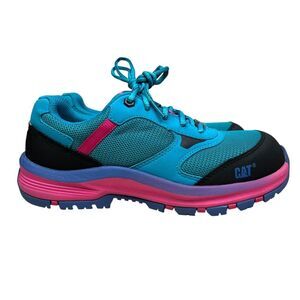 CAT Womens Quake CT ASTM Composite‎ Toe Safety Work Shoes Turquoise Pink Sz 5.5